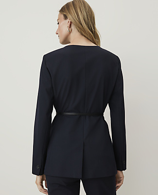 Petite Belted Split Hem Jacket