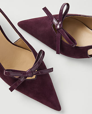 Suede Bow Slingback Pump