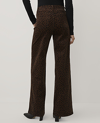 Weekend Animal Print Wide-Leg Jean in Stretch Velvet