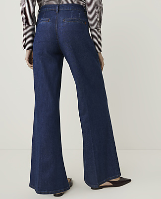The Pleated Denim Palazzo Trouser