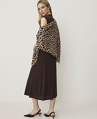 Animal Print Wrap Poncho