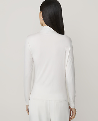 Shirred Mock Neck Top