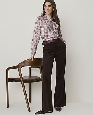 Plaid Bow Blouse