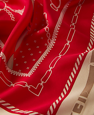 Horsebit Print Silk Scarf