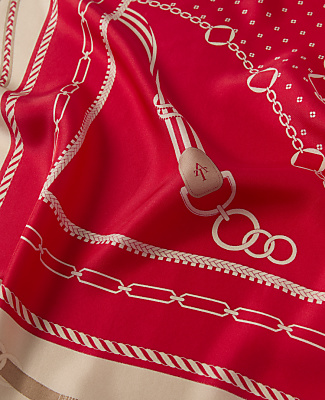 Horsebit Print Silk Scarf