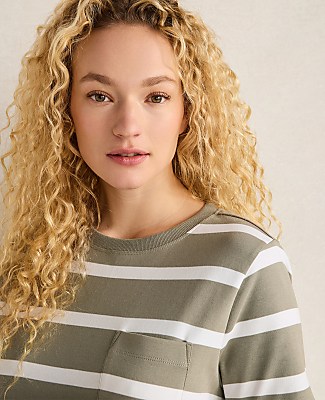 Haven Well Within Organic Cotton Interlock Striped Short Sleeve Dress