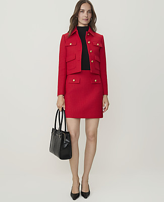 Petite Pocket A-Line Skirt in Tweed