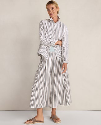 Haven Well Within Organic Cotton Poplin Stripe Drop Waist Skirt