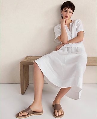Haven Well Within Linen Drawstring Midi Skirt