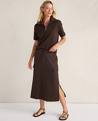 Haven Well Within Organic Cotton Interlock Half-Zip Collared Top