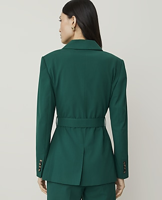 Petite Belted Double Breasted Blazer