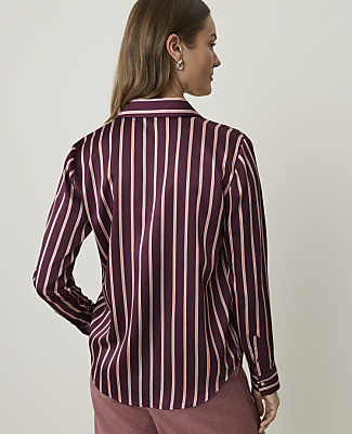 Striped Modern Shirt in Satin