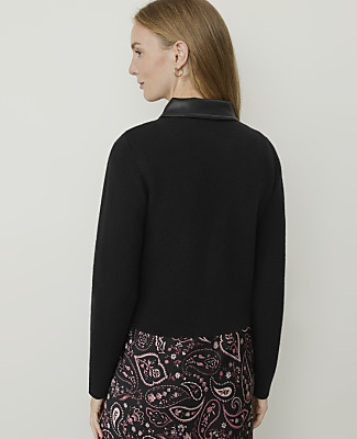 Collared Mixed Media Jacket