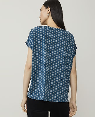 Floral Mixed Media Pleat Front Top
