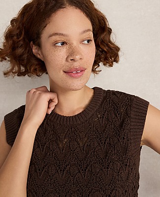 Haven Well Within Organic Cotton Chain Pointelle Sweater Vest