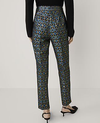 The Metallic Jacquard Capri Pant