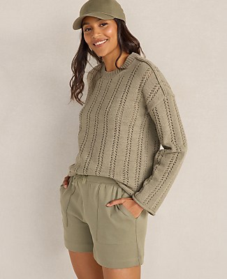 Haven Well Within Cotton Tape Yarn Vertical Stitch Sweater