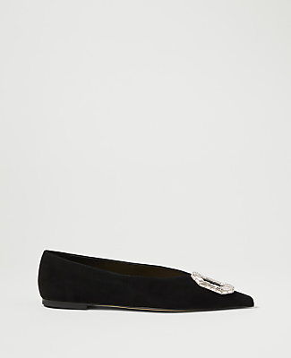 Suede Buckle Ballet Flat