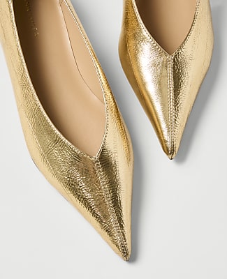 Metallic Leather Ballet Flat