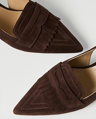 Suede Kiltie Slingback Pump