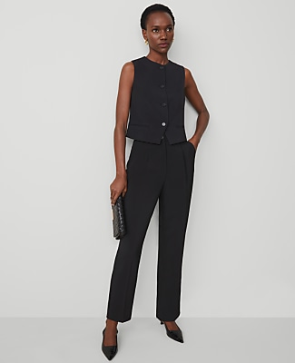 The Petite Cropped Vest in Fluid Crepe