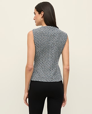 The Petite Cutaway Vest in Tweed