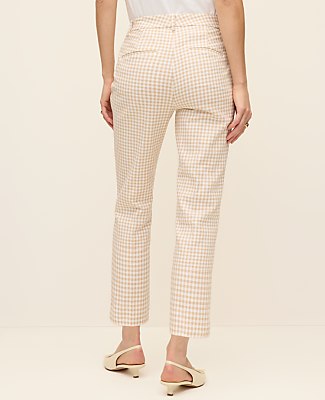 The Petite Cotton Crop Pant in Gingham — Curvy Fit