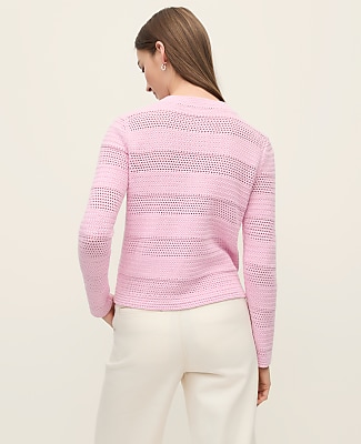 Petite Mixed Stitch Sweater Jacket