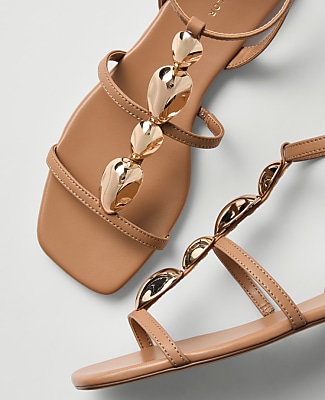 Leather Hardware Embellished Sandal