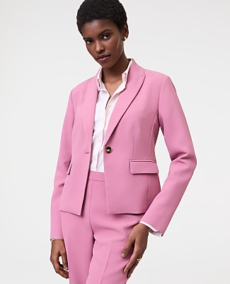 The Petite Shorter Single Button Blazer in Fluid Crepe