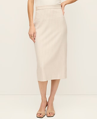 The Clean Pencil Skirt in Pinstripe
