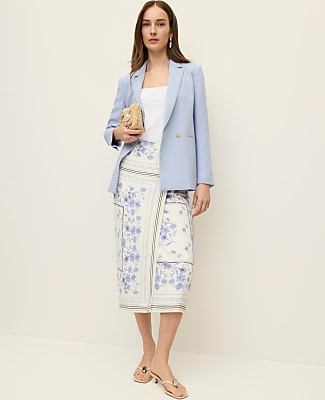 The Wrap Effect Blazer in Textured Crepe