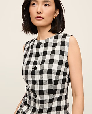 Gingham Column Midi Dress