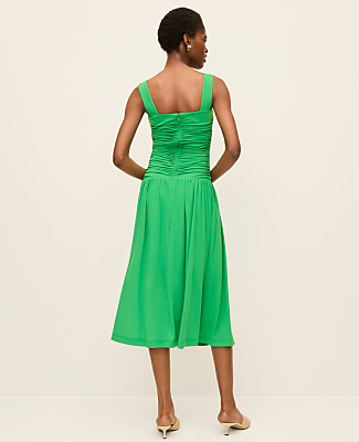Petite Ruched Midi Dress