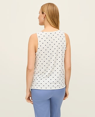 Petite Mixed Media V-Neck Shell