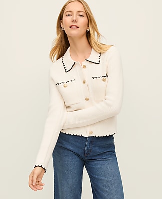 Petite Ribbed Sweater Jacket
