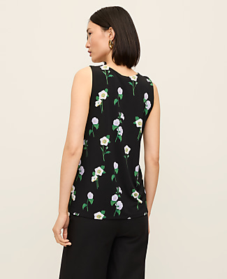Petite Floral Mixed Media Tank Top