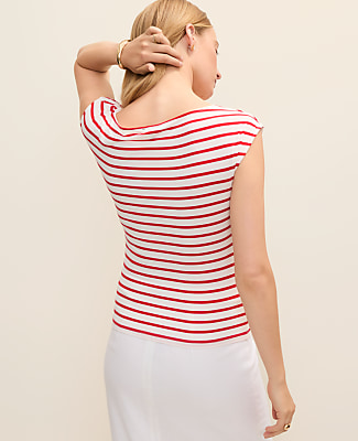 Striped Boatneck Top