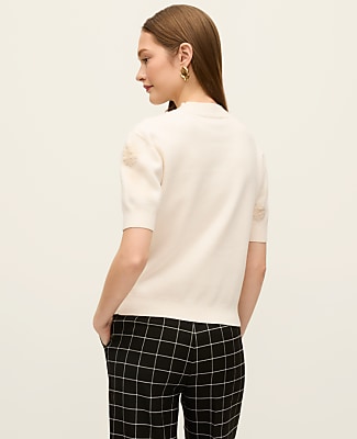 Petite Daisy Appliqué Sweater Tee