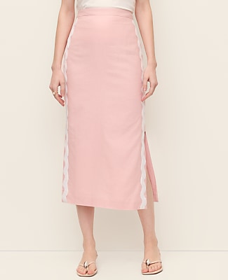 Midi Skirt in Linen Blend