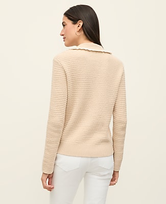 Petite Scalloped Trim Sweater