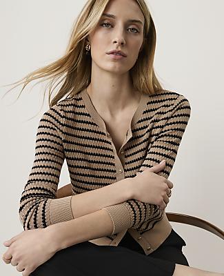 The Petite Striped Ann Cardigan