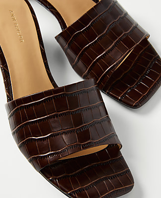 Croco Heeled Mule