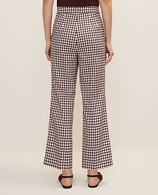 The Petite Gingham Side Zip Flare Pant — Curvy Fit