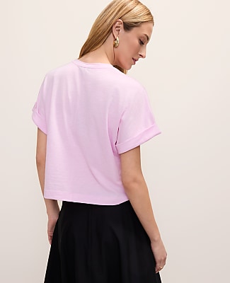 Crew Neck Roll Sleeve Tee
