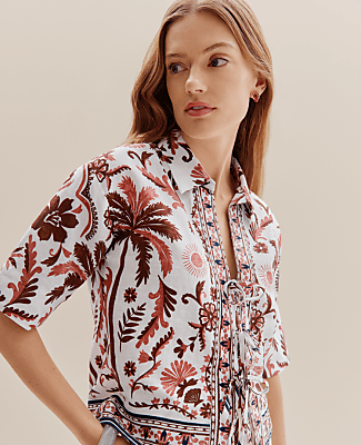 Weekend Triple Tie Top in Linen Blend
