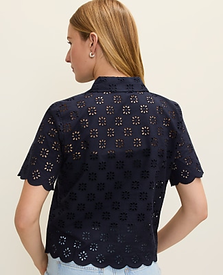 Petite Eyelet Blouse