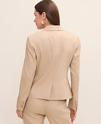 The Short One Button Blazer in Linen Blend