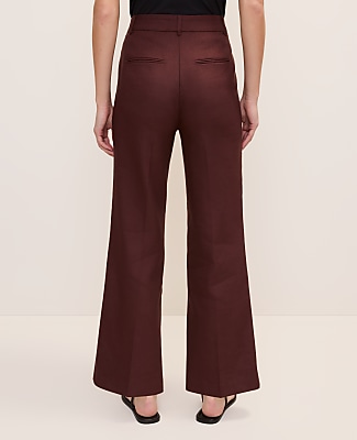 The Petite Flare Ankle Pant in Linen Blend