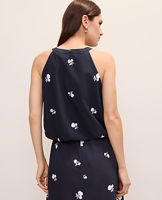 Sequin Embroidered Halter Top